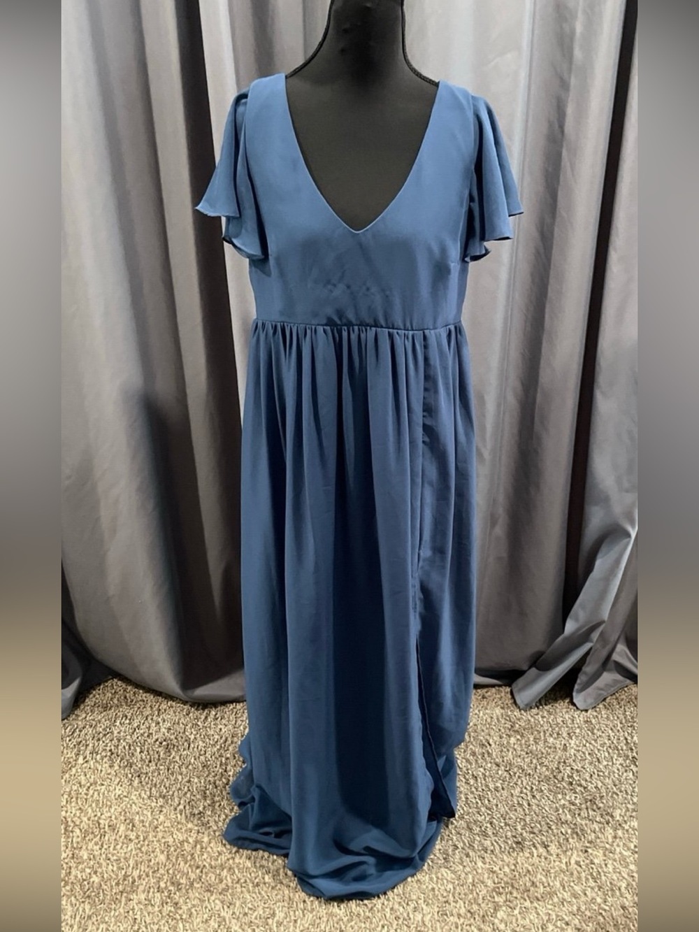 Birdy grey Hannah chiffon dress in French blue size large